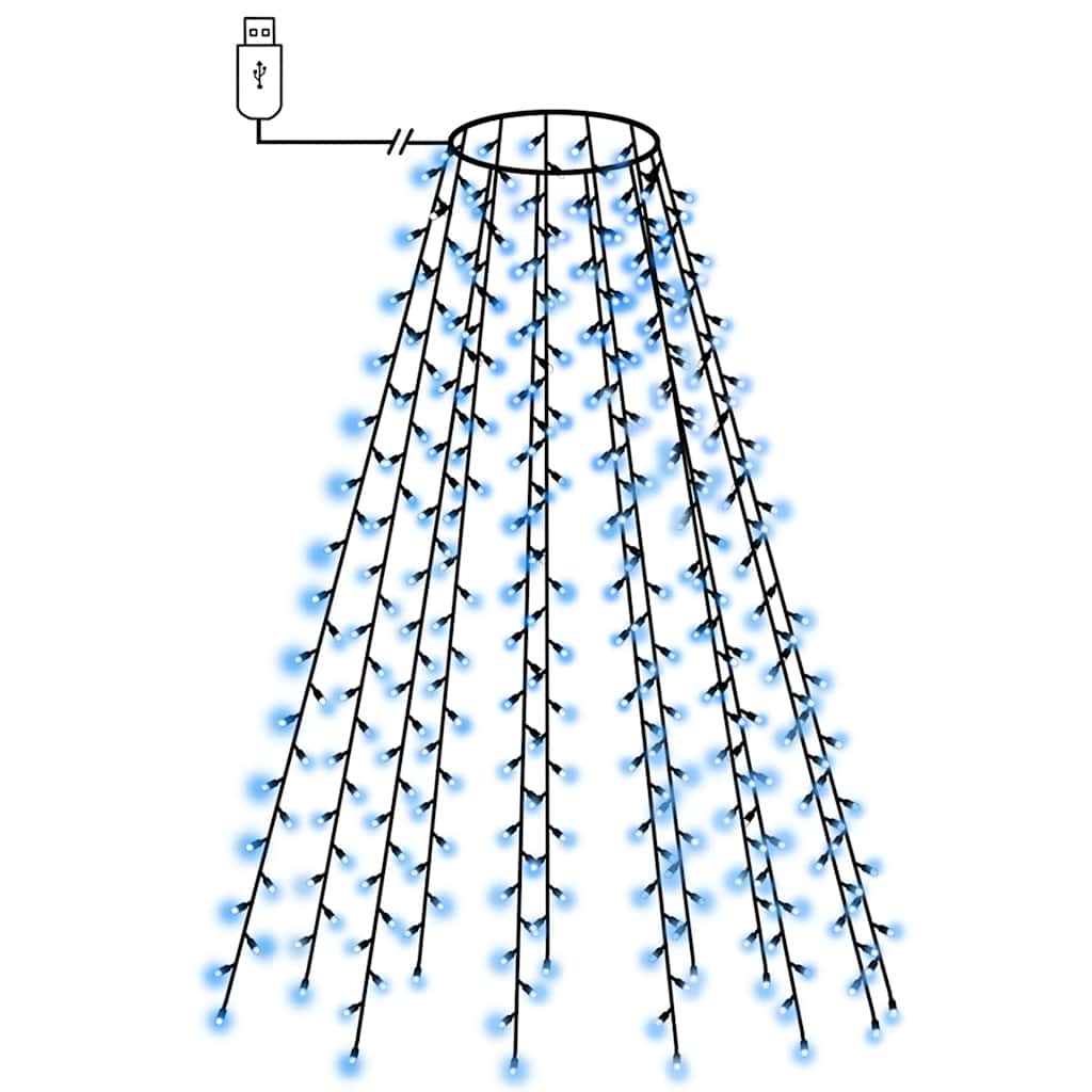 Éclairage d'arbre de Noël Vidaxl avec 150 LEDS Net bleu 150 cm
