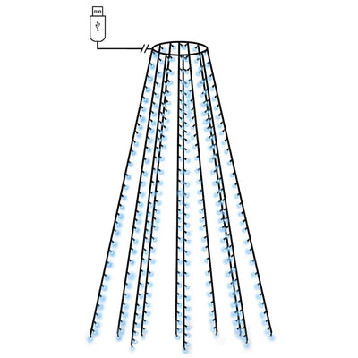 Éclairage d'arbre de Noël Vidaxl avec 250 LEDS BLUE Net 250 cm