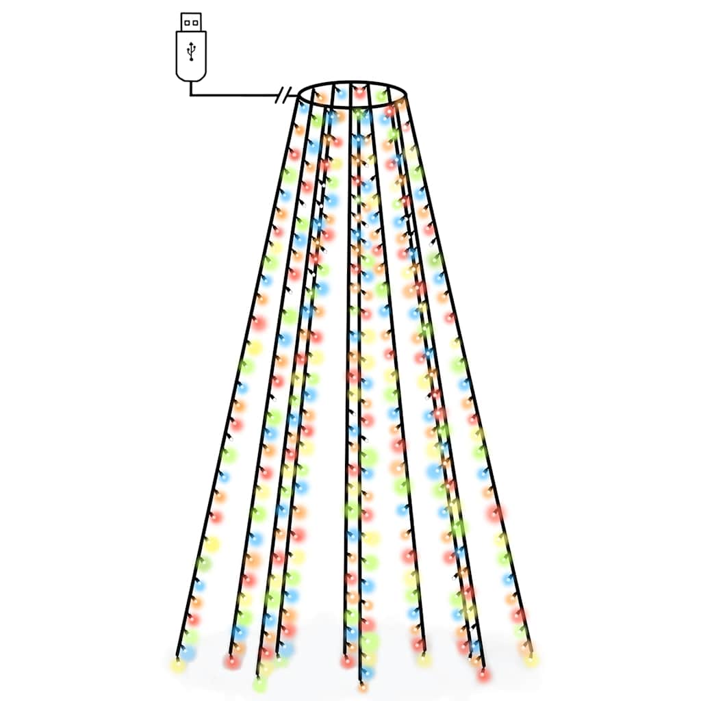 Éclairage d'arbre de Noël Vidaxl avec 250 LEDS Net Multi-Colored 250 cm