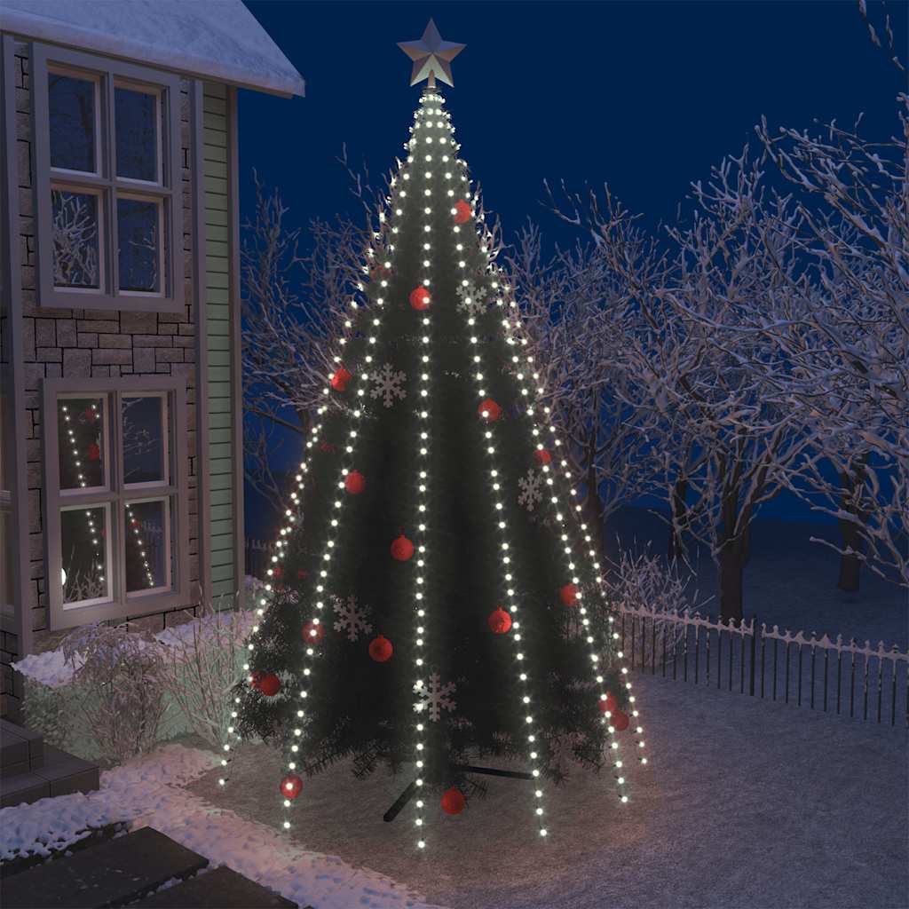 Éclairage d'arbre de Noël Vidaxl avec 500 LEDS blanc froid à l'intérieur de 500 cm