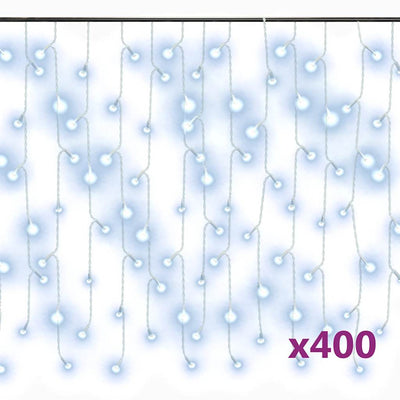 Rideau lumineux vidaxl avec 400 LED et 8 fonctions 10 m de blanc froid