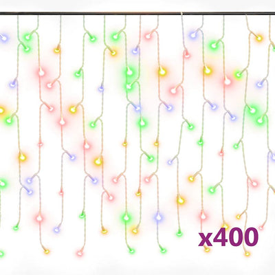 Rideau lumineux vidaxl avec 400 LED et 8 fonctions 10 m multicolores