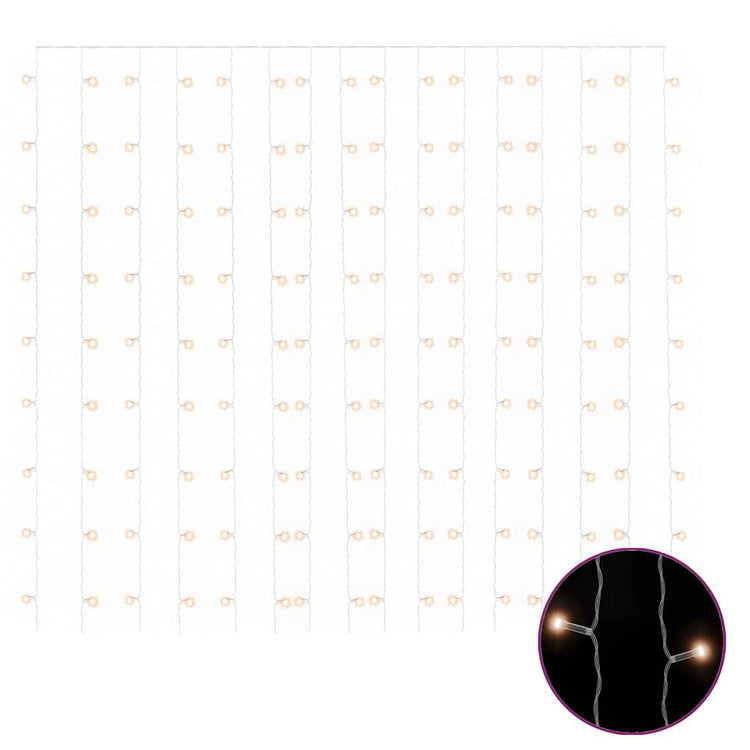 Rideau de cordon lumineux vidaxl avec 300 LED et 8 fonctions 3x3 m blanc chaud