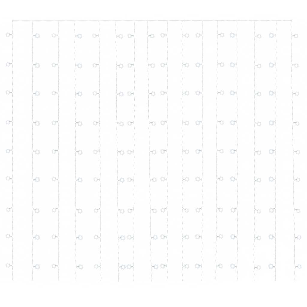 Rideau de cordon lumineux vidaxl avec 300 LED et 8 fonctions 3x3 m blanc froid