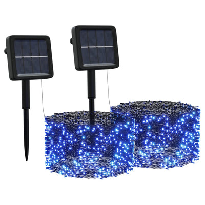 Vidaxl Cords lumineux 2 sts avec 2x200 LEDS solar binnen buiten blauw