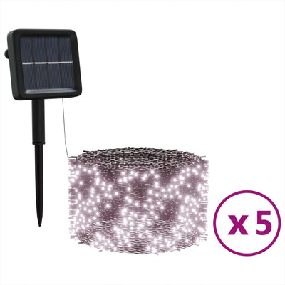 Vidaxl 5 st élingue légère avec 200 LEDS solaires à l'intérieur du blanc chaud à l'extérieur