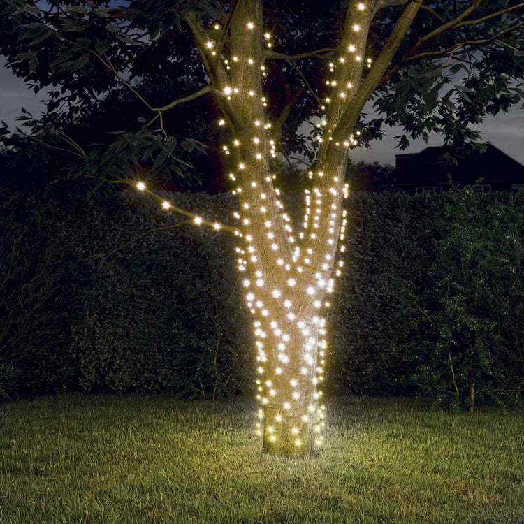 Vidaxl 5 st élingue légère avec 200 LEDS solaires à l'intérieur du blanc chaud à l'extérieur