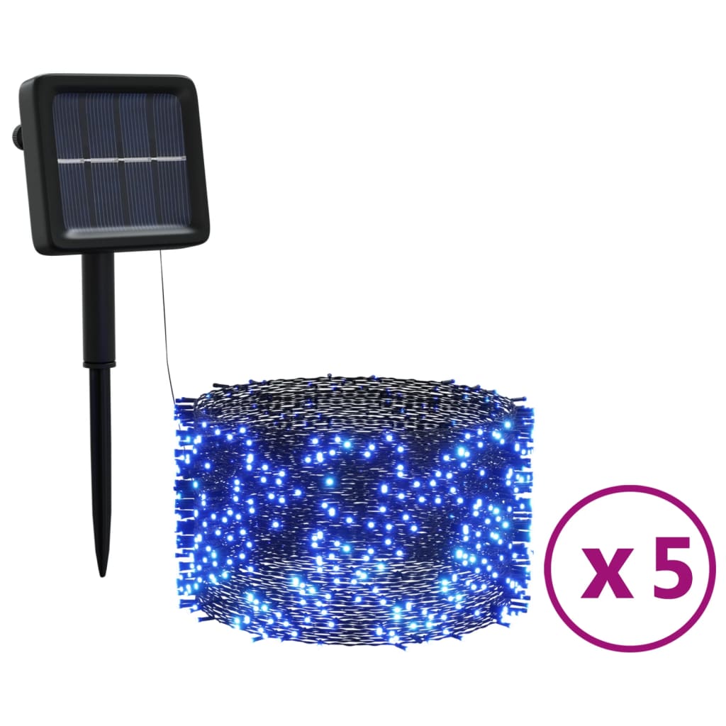 Vidaxl 5 ST Light Sling avec 200 LEDS Solar Binnen Buiten Blauw