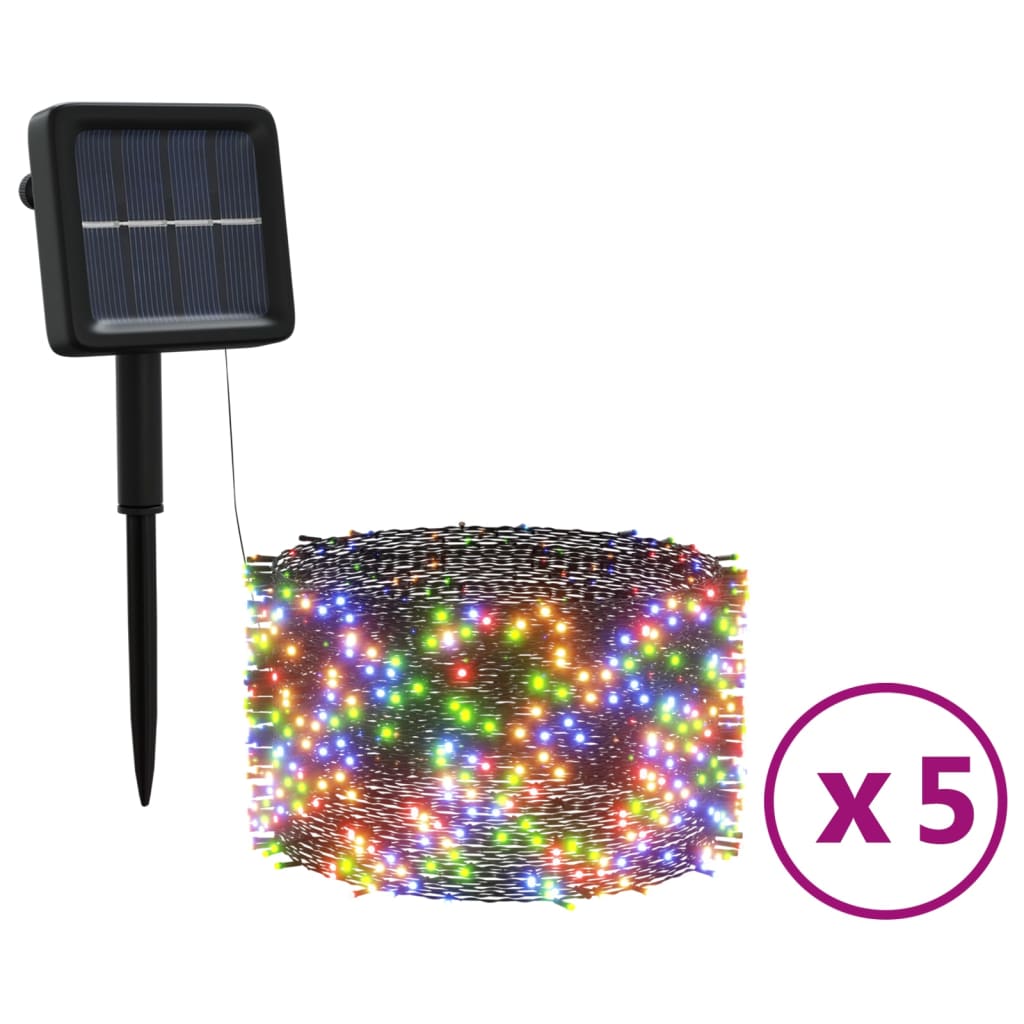 Vidaxl 5 st Garland clair avec 200 LEDS solaires à l'intérieur de la couleur extérieure