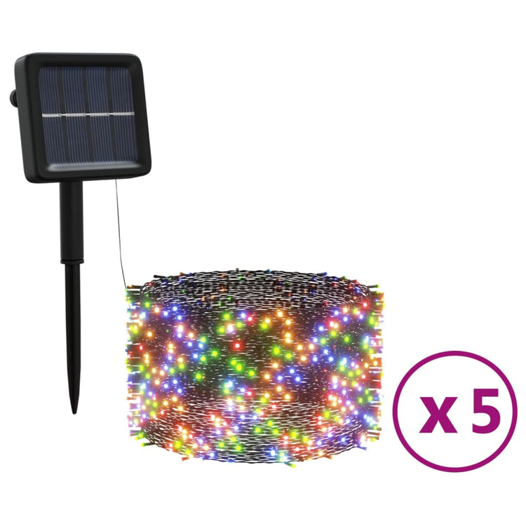 Vidaxl 5 st Garland clair avec 200 LEDS solaires à l'intérieur de la couleur extérieure