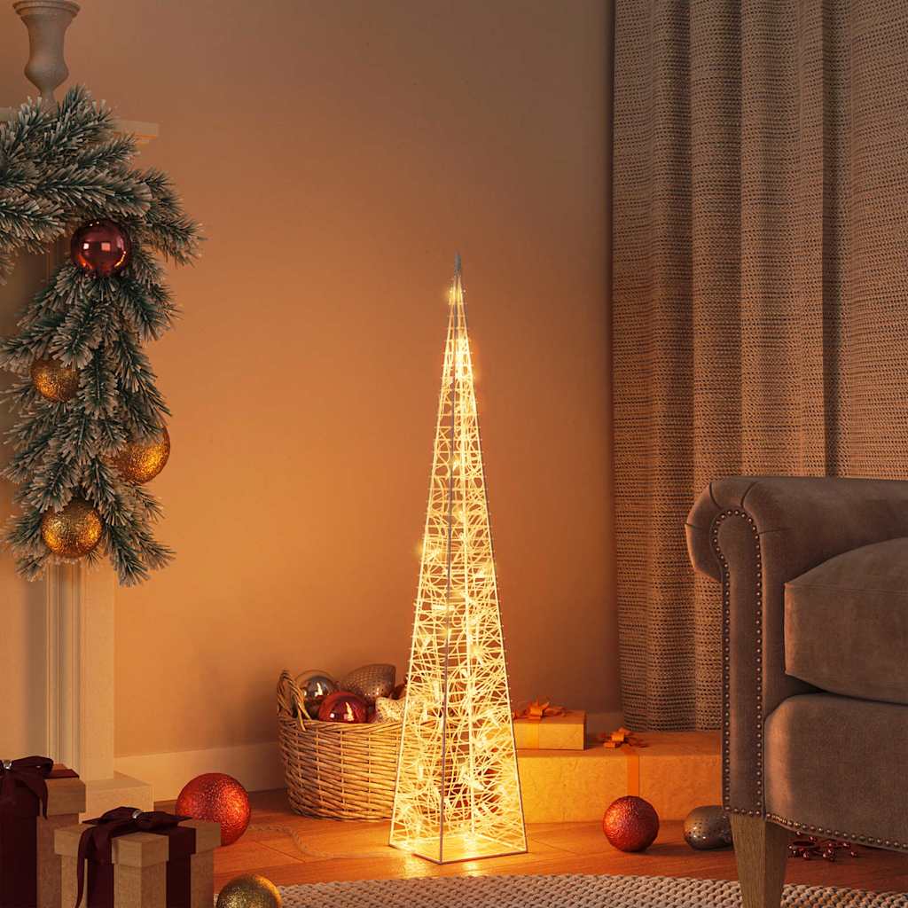 Vidaxl Cone léger LED décoratif 90 cm acrylique chaud blanc