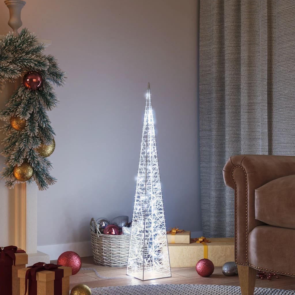 Vidaxl Cone léger LED décoratif 90 cm acrylique froid blanc