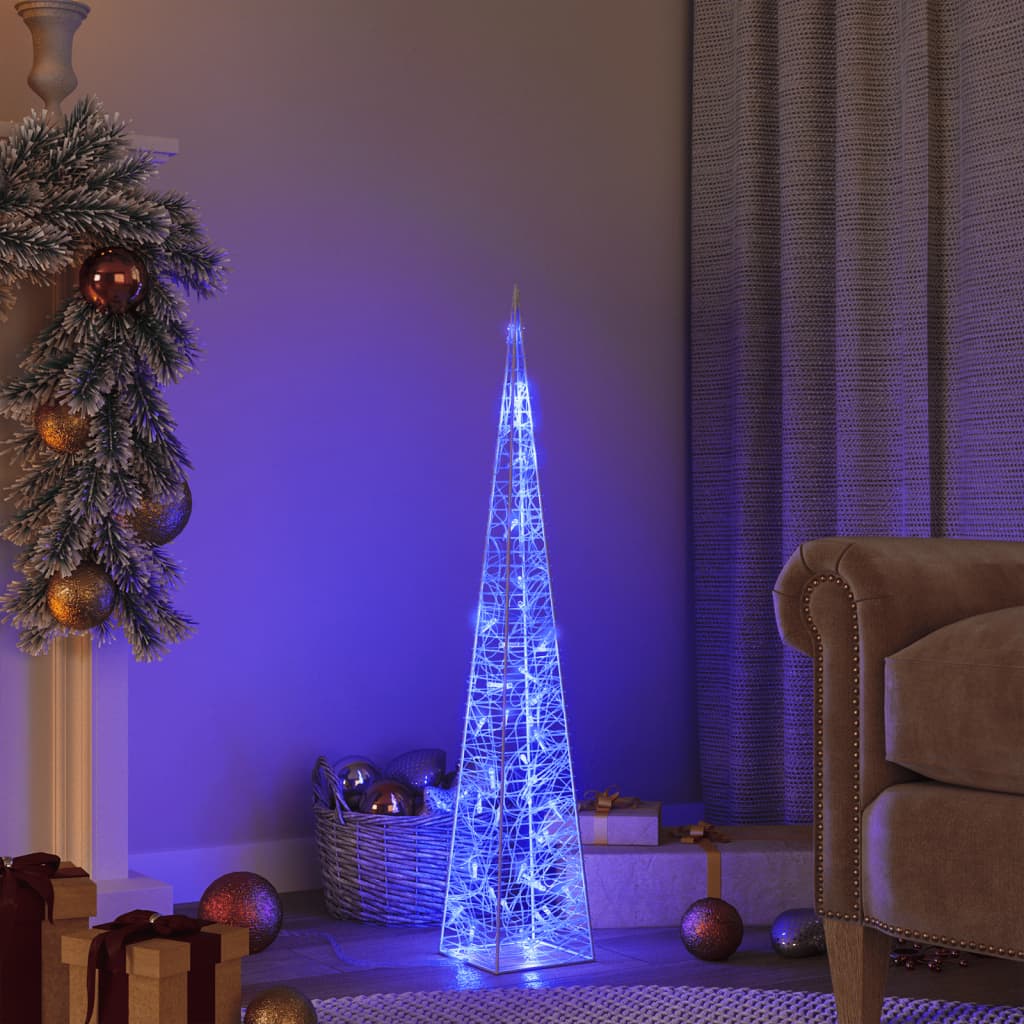 Vidaxl Cone léger LED décoratif 90 cm Bleu acrylique
