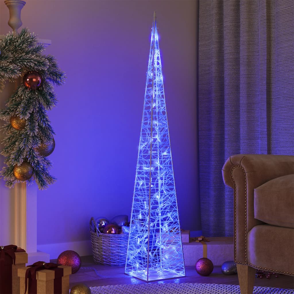 Vidaxl Cone léger LED décoratif 120 cm bleu acrylique