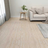 Planches de plancher vidaxl 20 ST auto-adhésif 1,86 m² en PVC brun clair - afbeelding 1