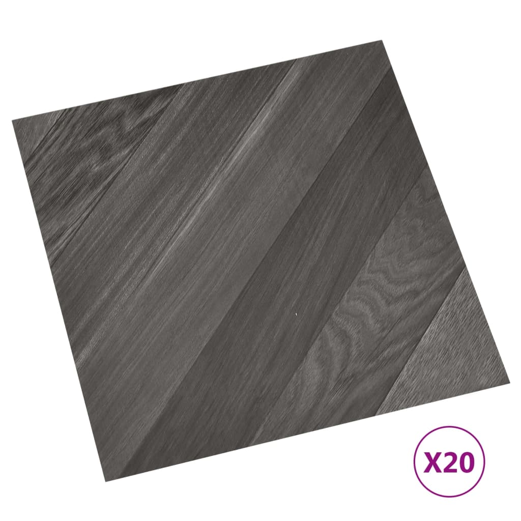 Planchers Vidaxl 20 ST auto-adhésif 1,86 m² en PVC gris rayé