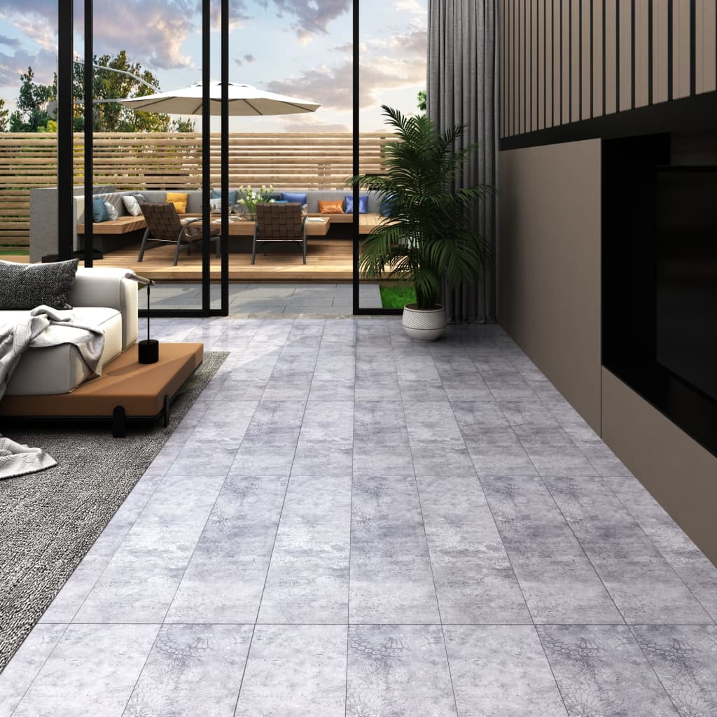 Vidaxl Floorboards auto-adhésif 5,21 m² 2 mm de ciment PVC Gray