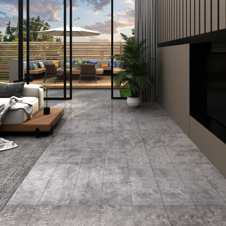 Vidaxl Floorboards auto-adhésif 5,21 m² 2 mm PVC Betongrijs
