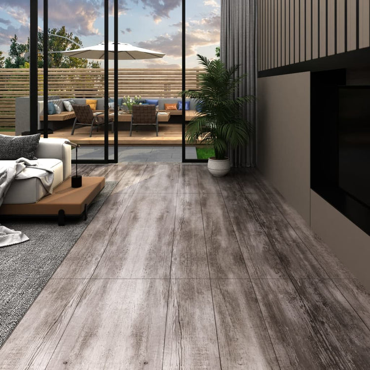 Planchers de plancher vidaxl auto-adhésif 5,21 m² 2 mm en PVC en bois marron en bois