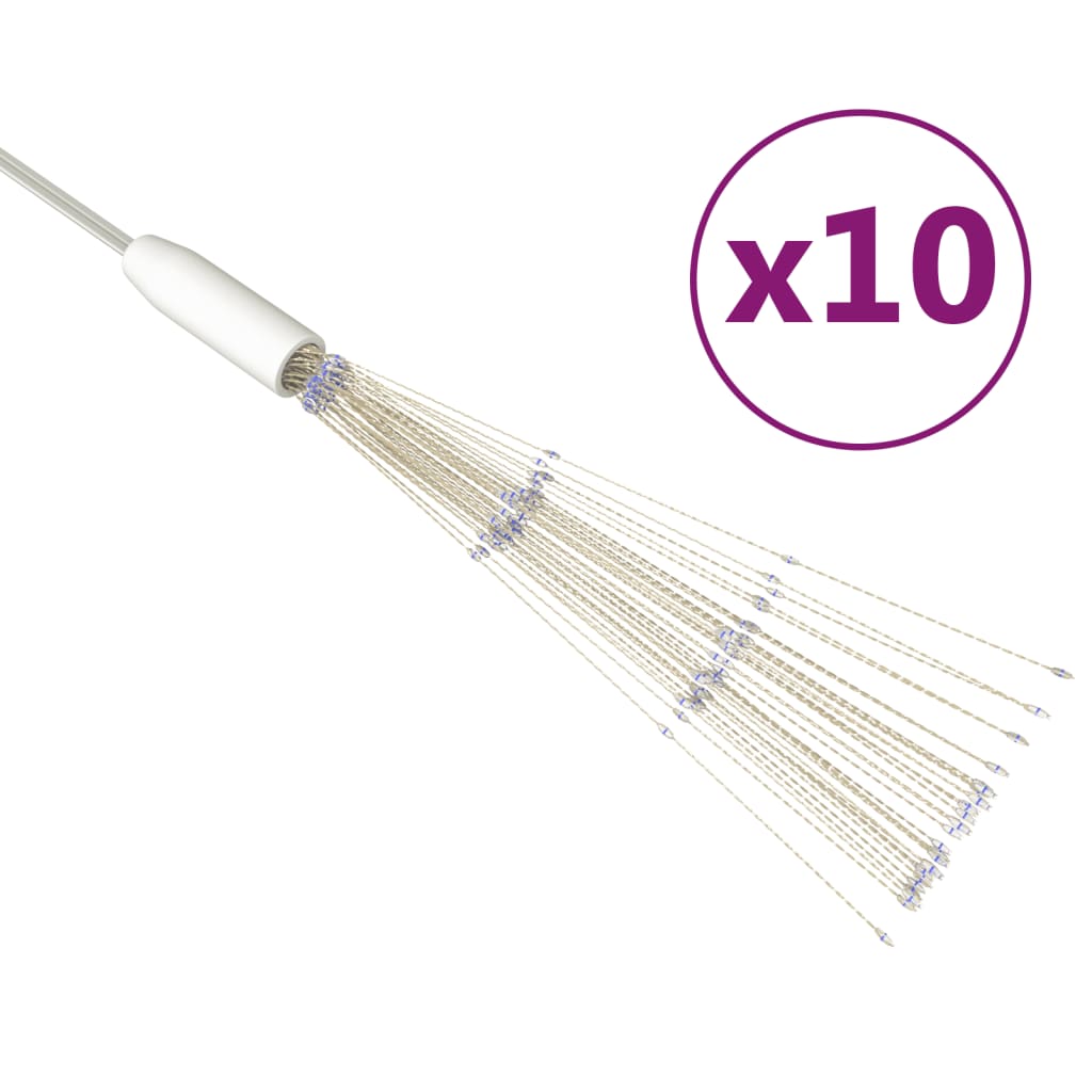 Vidaxl 10 st de Noël d'éclairage de Noël 1400 LEDS OUTDOOR 20 cm bleu
