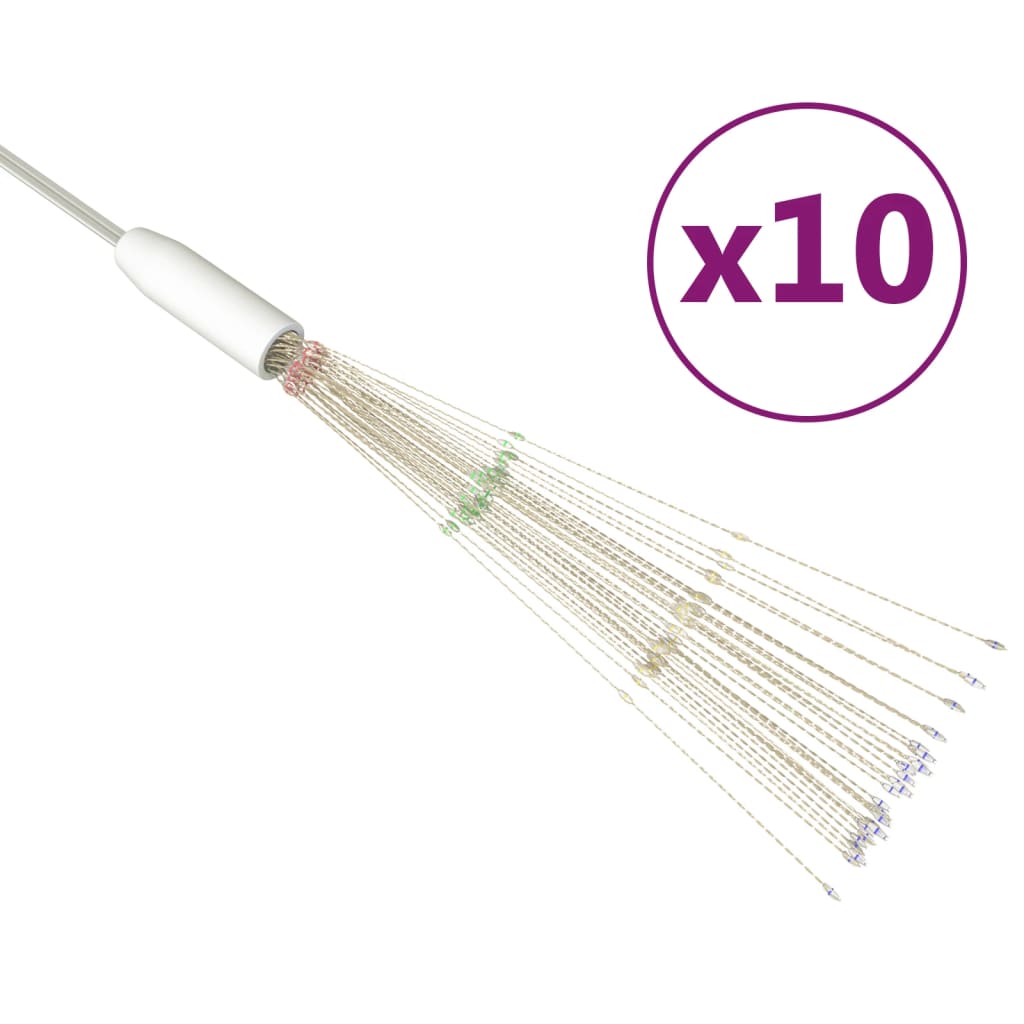 Vidaxl 10 st de Noël d'éclairage de Noël 1400 LEDS 20 cm multi-colorants