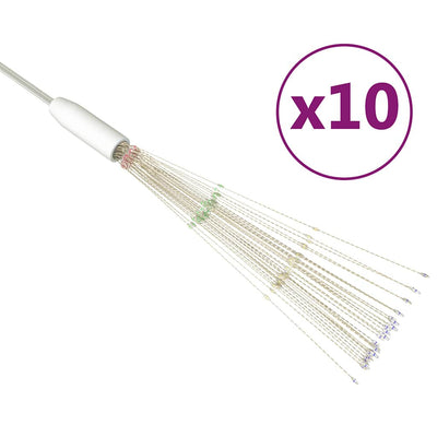 Vidaxl 10 st de Noël d'éclairage de Noël 1400 LEDS 20 cm multi-colorants