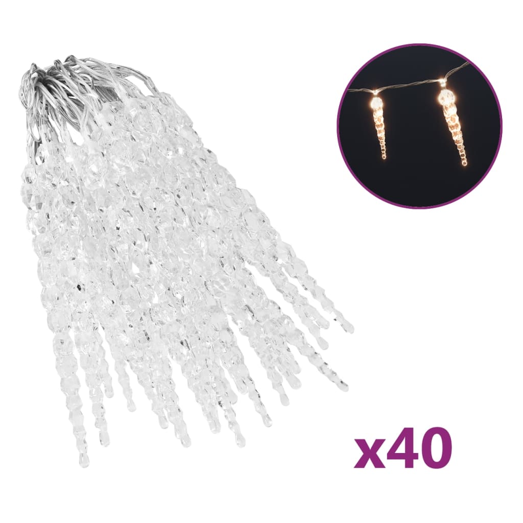 Vidaxl Christmas Lighting IjSpegel avec 40 LEDS acrylique chaud blanc