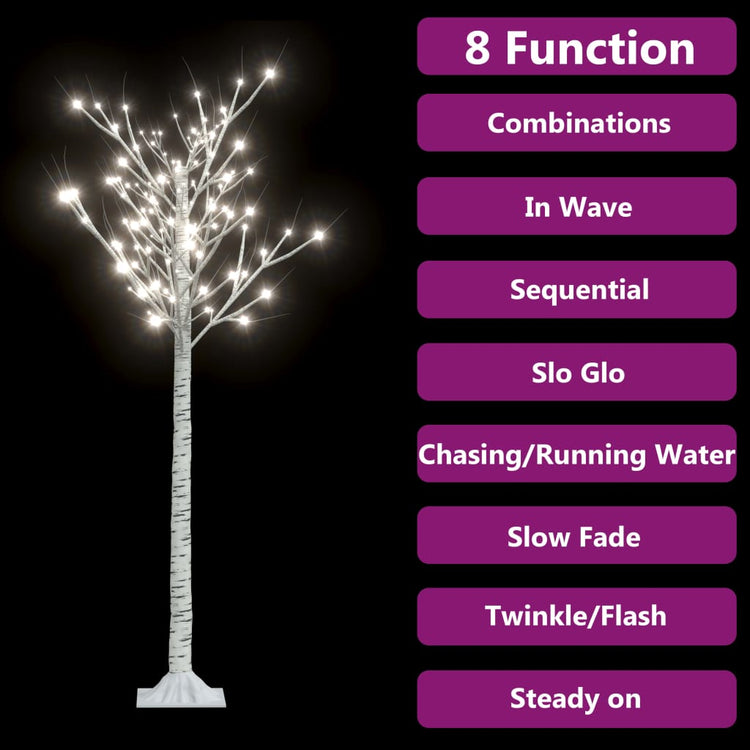 Saule d'arbre de Noël Vidaxl avec 140 LED blancs à l'intérieur et à l'extérieur 1,5 m