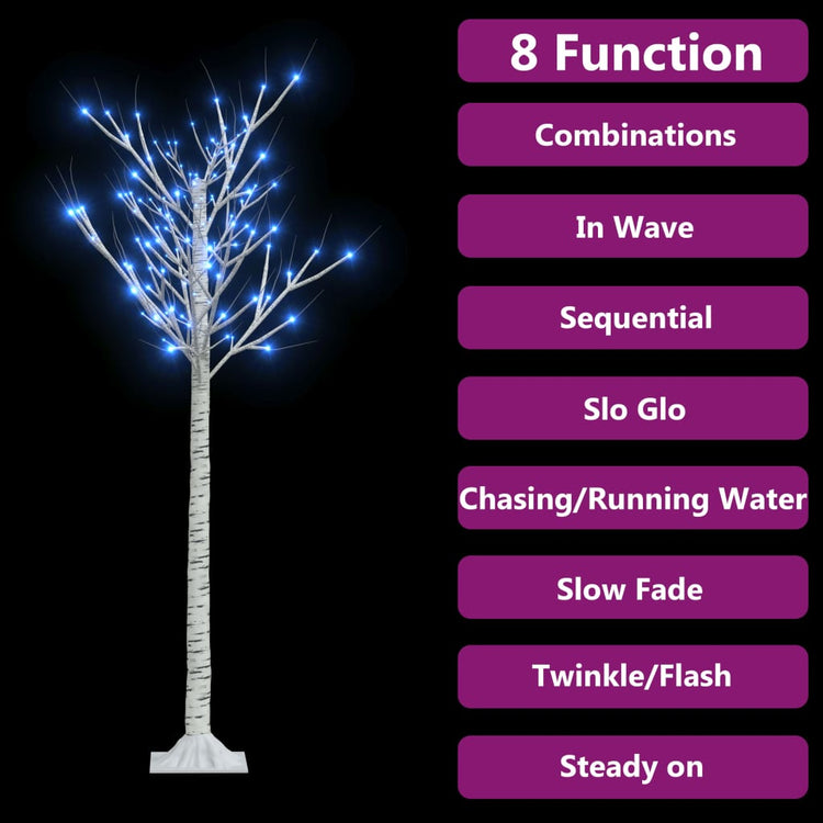 Saule d'arbre de Noël Vidaxl avec 140 LED bleus à l'intérieur et à l'extérieur 1,5 m