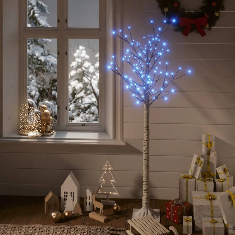 Saule d'arbre de Noël Vidaxl avec 140 LED bleus à l'intérieur et à l'extérieur 1,5 m