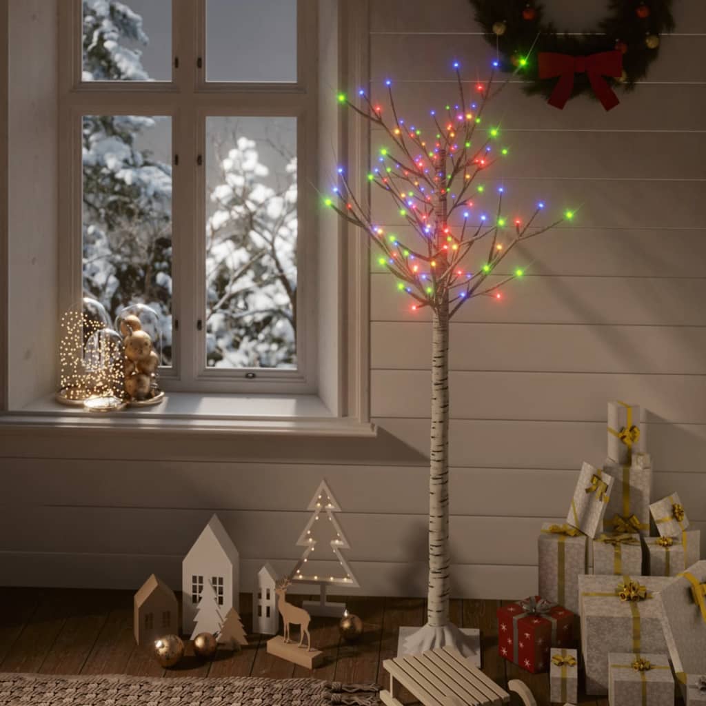 Vidaxl willow arbre de Noël 140 LED multi-colorants à l'intérieur et à l'extérieur 1,5 m