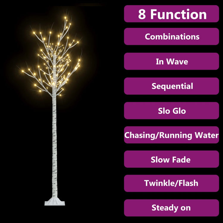 Saule de l'arbre de Noël vidaxl avec 180 LED blancs chauds à l'intérieur et à l'extérieur 1,8 m