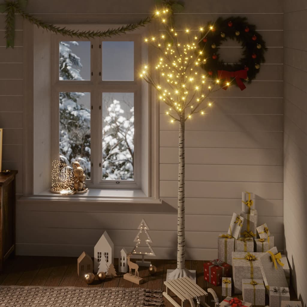 Saule de l'arbre de Noël vidaxl avec 180 LED blancs chauds à l'intérieur et à l'extérieur 1,8 m
