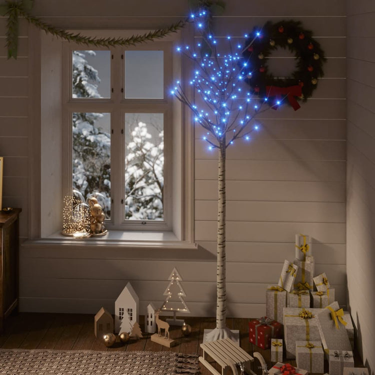Saule de l'arbre de Noël Vidaxl avec 180 LED bleues à l'intérieur et à l'extérieur 1,8 m