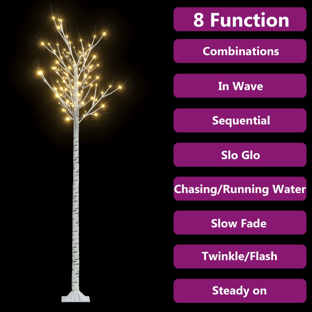 Saule d'arbre de Noël Vidaxl avec 200 LED blancs chauds à l'intérieur et à l'extérieur 2,2 m