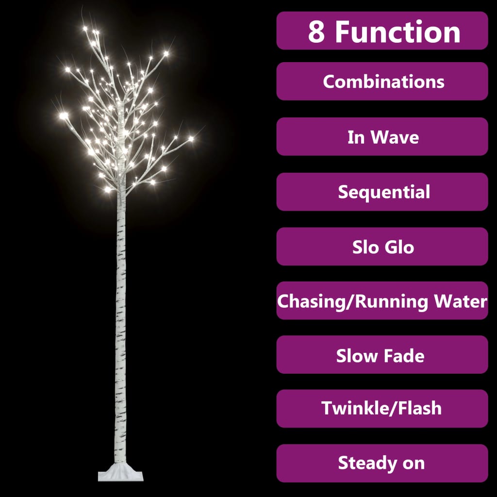 Saule d'arbre de Noël Vidaxl avec 200 LED blancs froids à l'intérieur et à l'extérieur 2,2 m