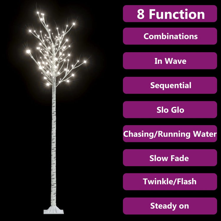 Saule d'arbre de Noël Vidaxl avec 200 LED blancs froids à l'intérieur et à l'extérieur 2,2 m