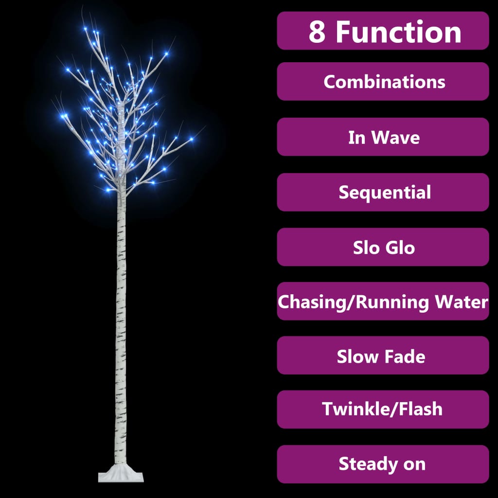 Saule d'arbre de Noël Vidaxl avec 200 LED bleues à l'intérieur et à l'extérieur 2,2 m