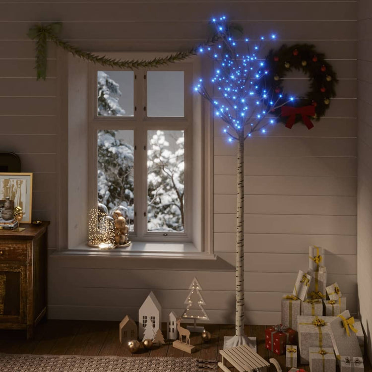 Saule d'arbre de Noël Vidaxl avec 200 LED bleues à l'intérieur et à l'extérieur 2,2 m