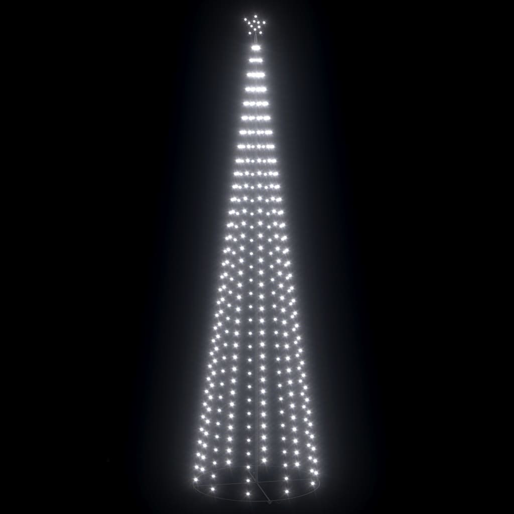 Vidaxl kegelkerstboom 752 Cold-LEDS blanc 160x500 cm