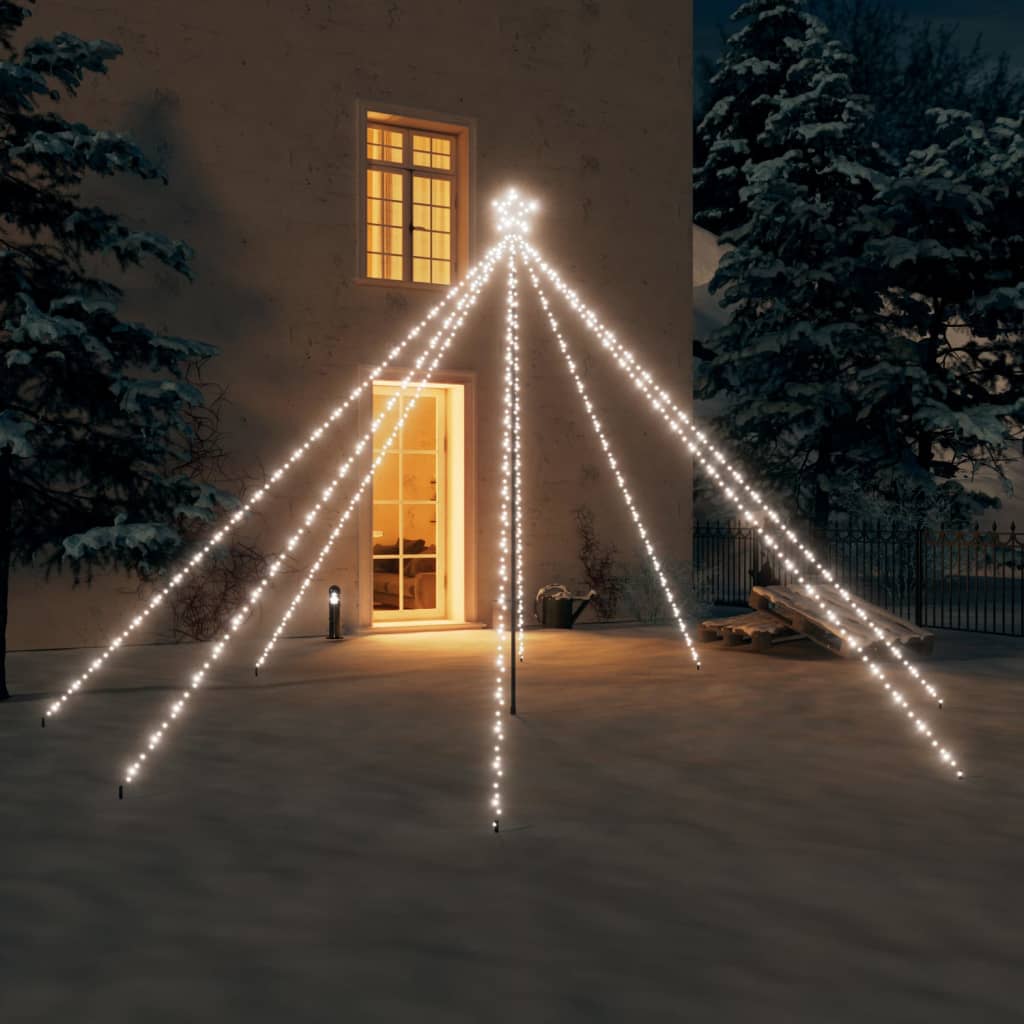 Vidaxl Christmas Tree Lighting 576 LEDS à l'intérieur de 3,6 m de blanc froid