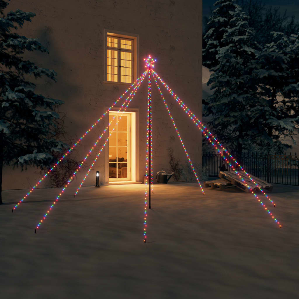 Vidaxl Christmas Tree Lighting 576 LEDS à l'intérieur de 3,6 m multicolores