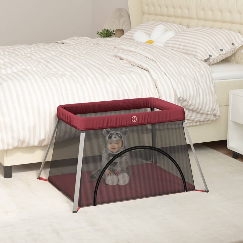 Vidaxl babybox avec matelas en lin rouge