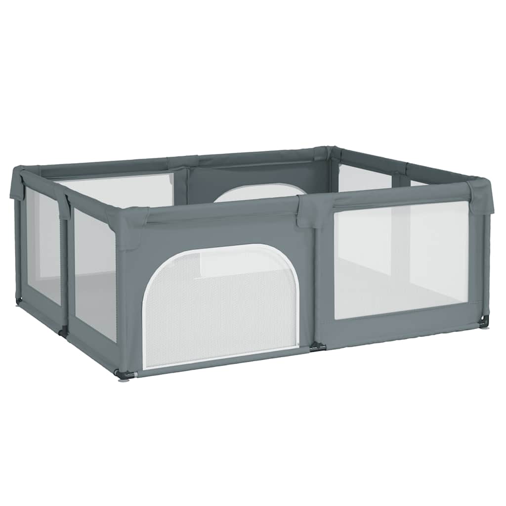 VidaXL Parc pour bébé avec 2 portes Oxford Tissu Gris clair