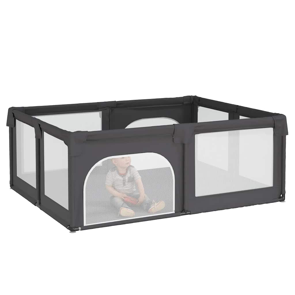VidaXL Boîte à bébé avec 2 portes en tissu Oxford gris foncé