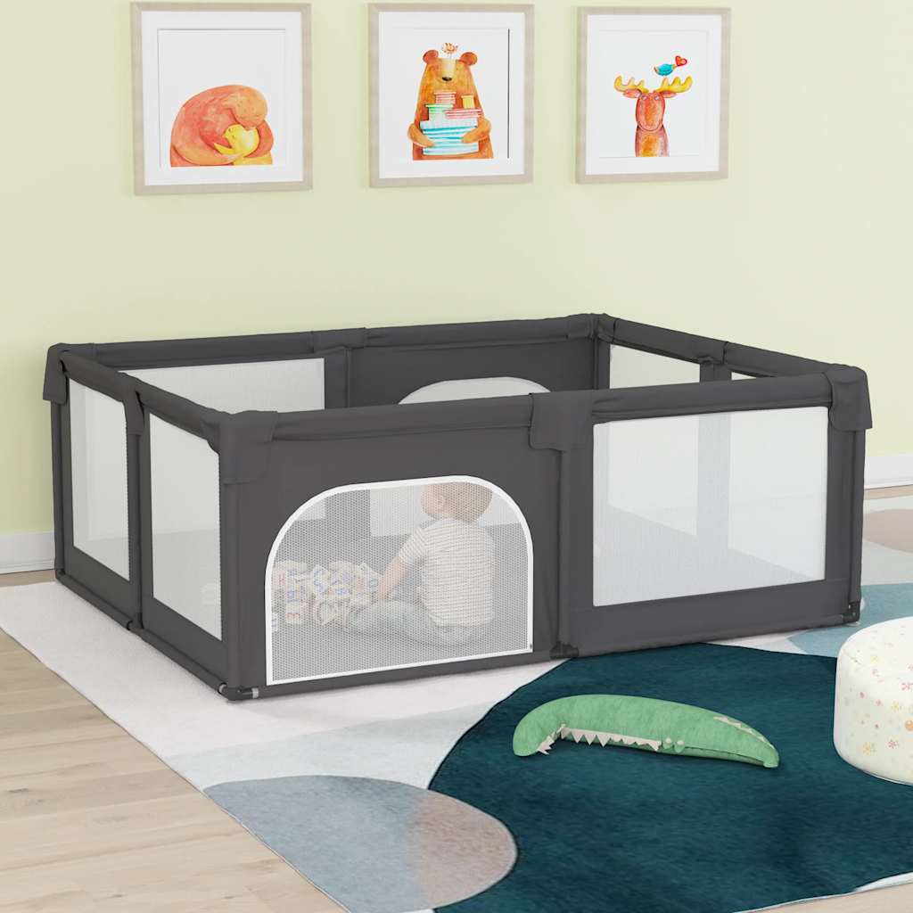 VidaXL Boîte à bébé avec 2 portes en tissu Oxford gris foncé