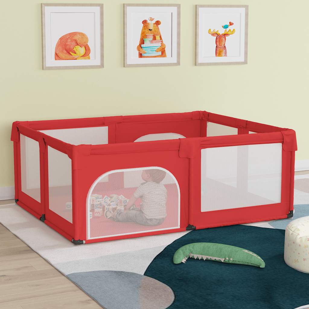 Vidaxl babybox avec 2 portes oxford tissu rouge