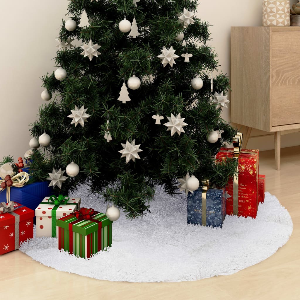 Vidaxl Jupe d'arbre de Noël 90 cm kunstvacht blanc