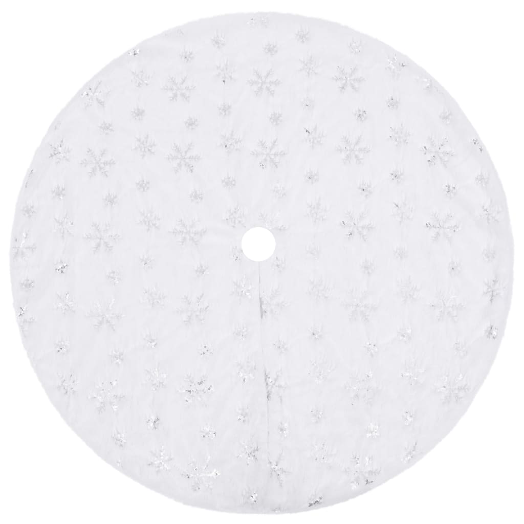 Vidaxl Jupe d'arbre de Noël luxe 90 cm véhicule artificiel blanc