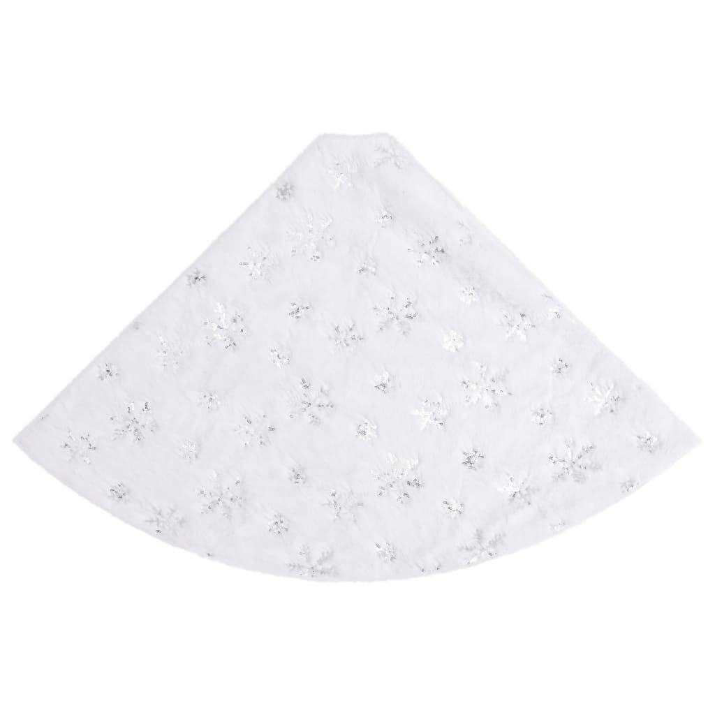 Vidaxl Jupe d'arbre de Noël luxe 90 cm véhicule artificiel blanc